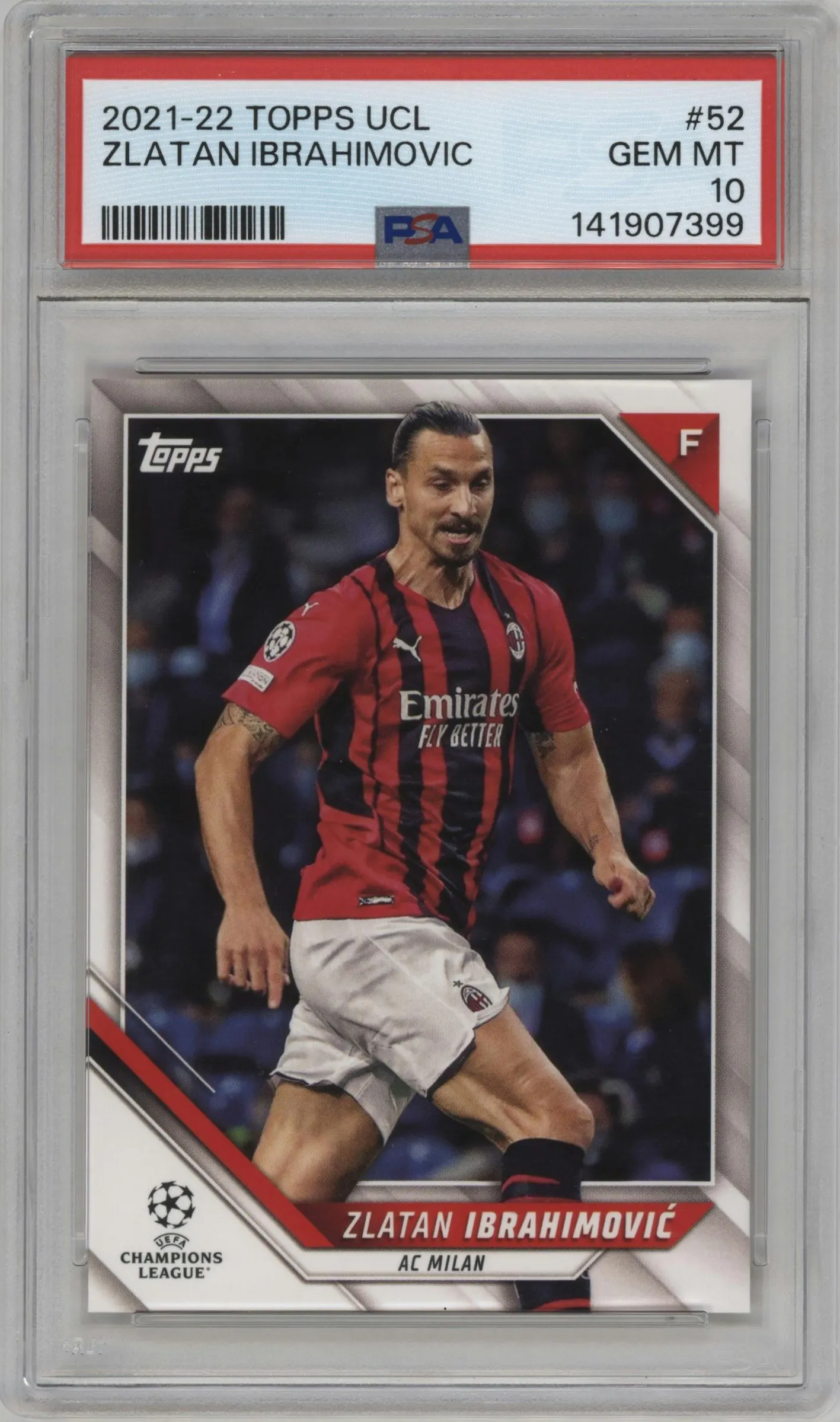 2021 Topps UEFA CL Zlatan Ibrahimovic #52 PSA 10