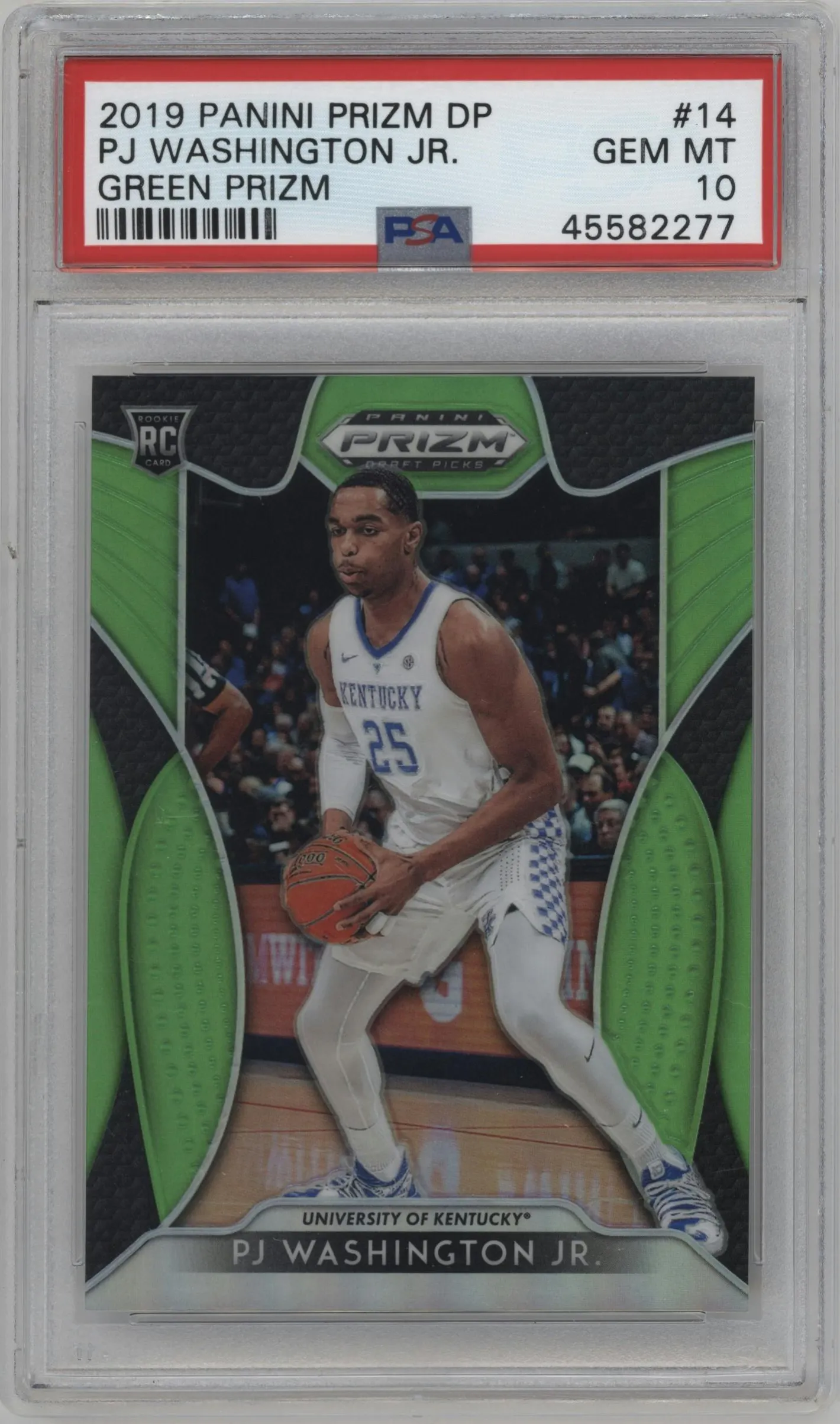 2019 Panini Prizm Draft Picks PJ Washington Jr. Green Prizm #14 PSA 10