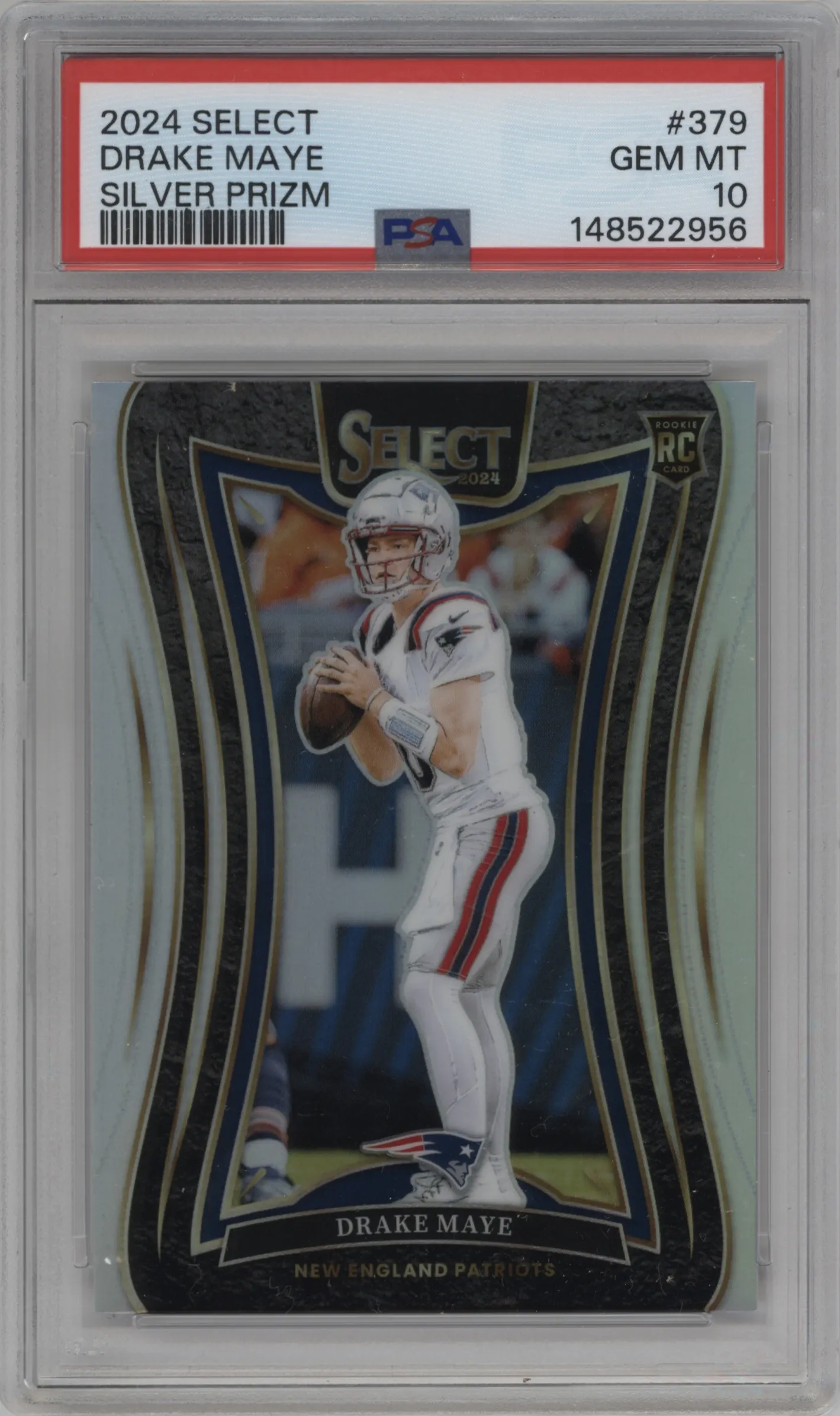 2024 Panini Select Suite Lvl. Drake Maye Silver #379 PSA 10
