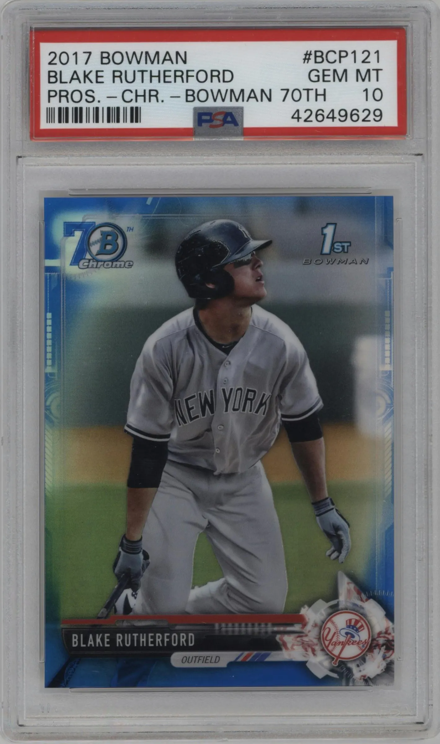 2017 Bowman Chr.Pros. Blake Rutherford 70th Refractor #BCP121 PSA 10