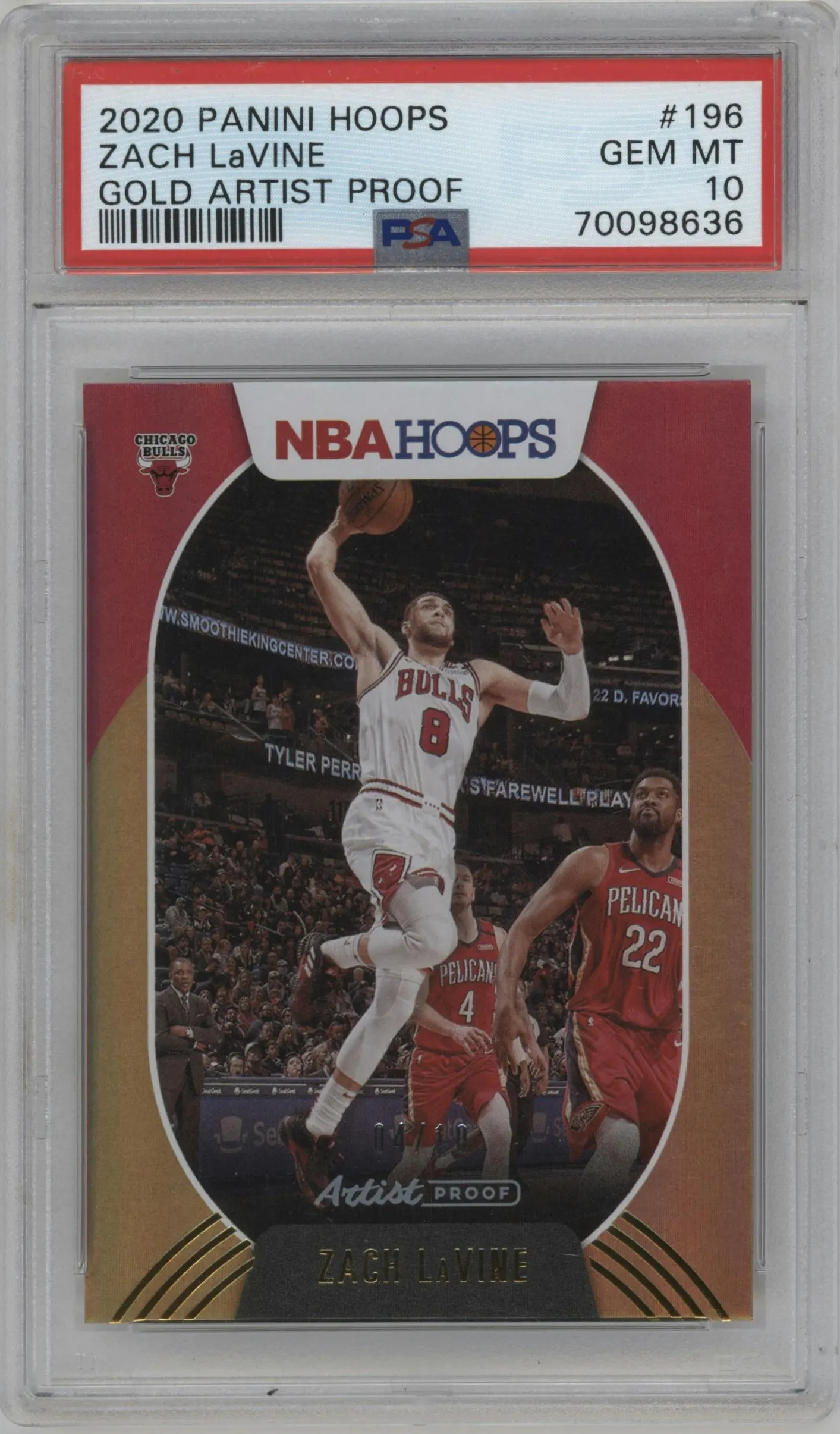 2020 Panini NBA Hoops Zach LaVine Artist Proof Gold #196 PSA 10