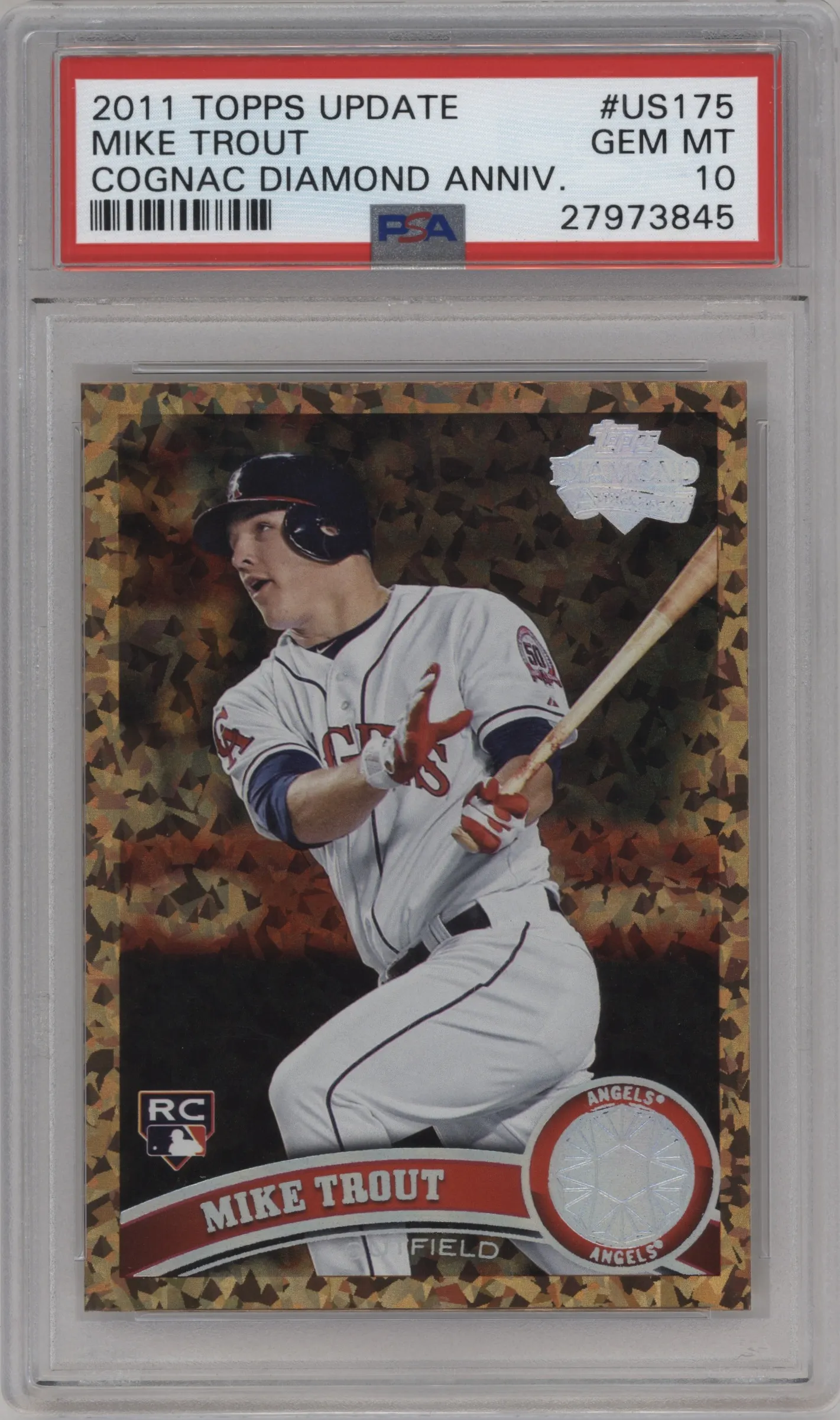 2011 Topps Update Mike Trout Cognac Diamond Anniversary #US175 PSA 10