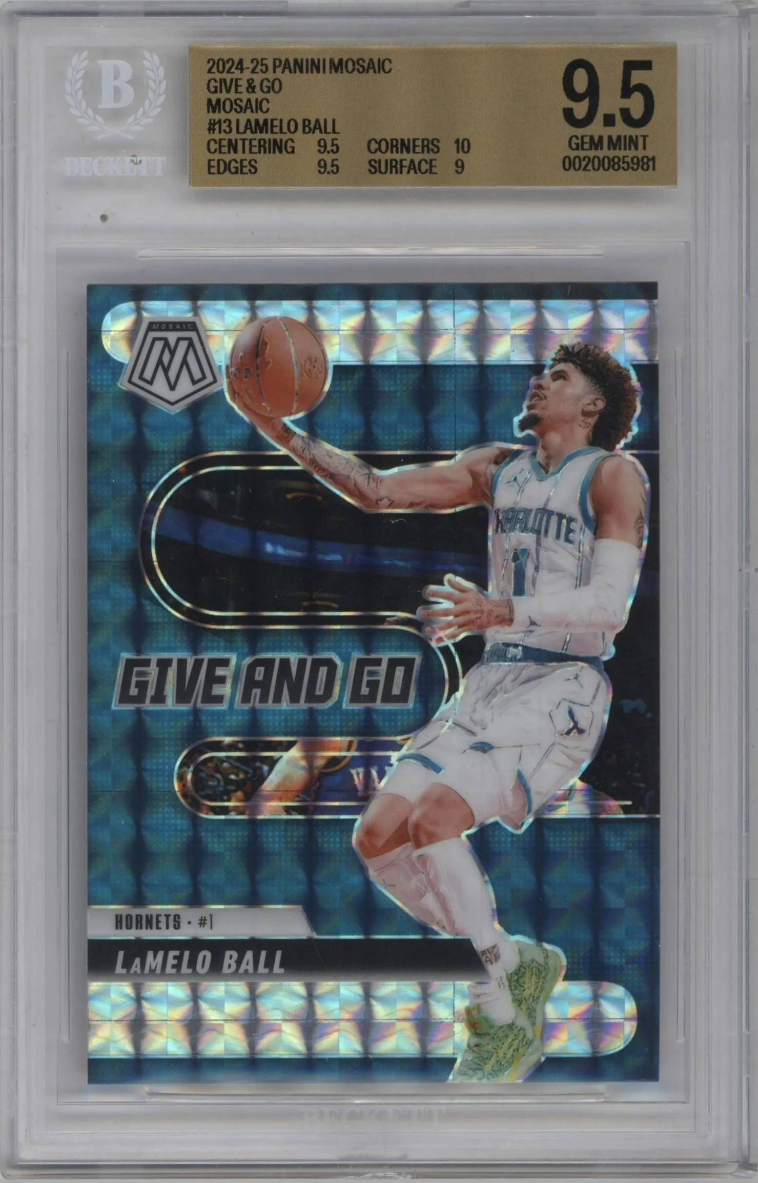 2024 Panini Mosaic Give and Go LaMelo Ball Mosaic BGS 9.5