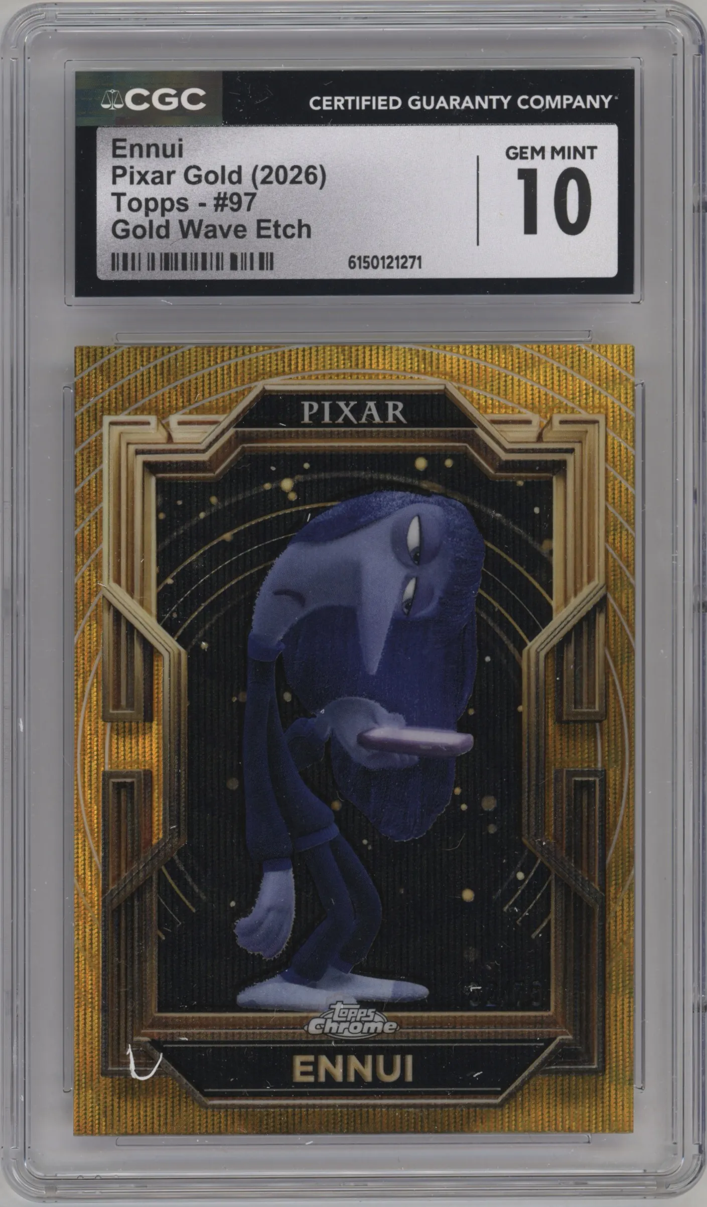 2025 Topps Pixar Gold Ennui Gold Wave Etch CGC 10