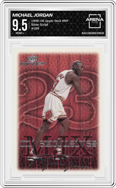 1999 Upper Deck MVP Michael Jordan Silver Script #189 ARENA CLUB 9.5