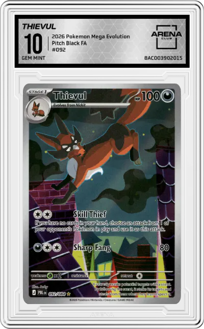 2026 Pokemon Mega Evolution Pitch Black Thievul #092 ARENA CLUB 10