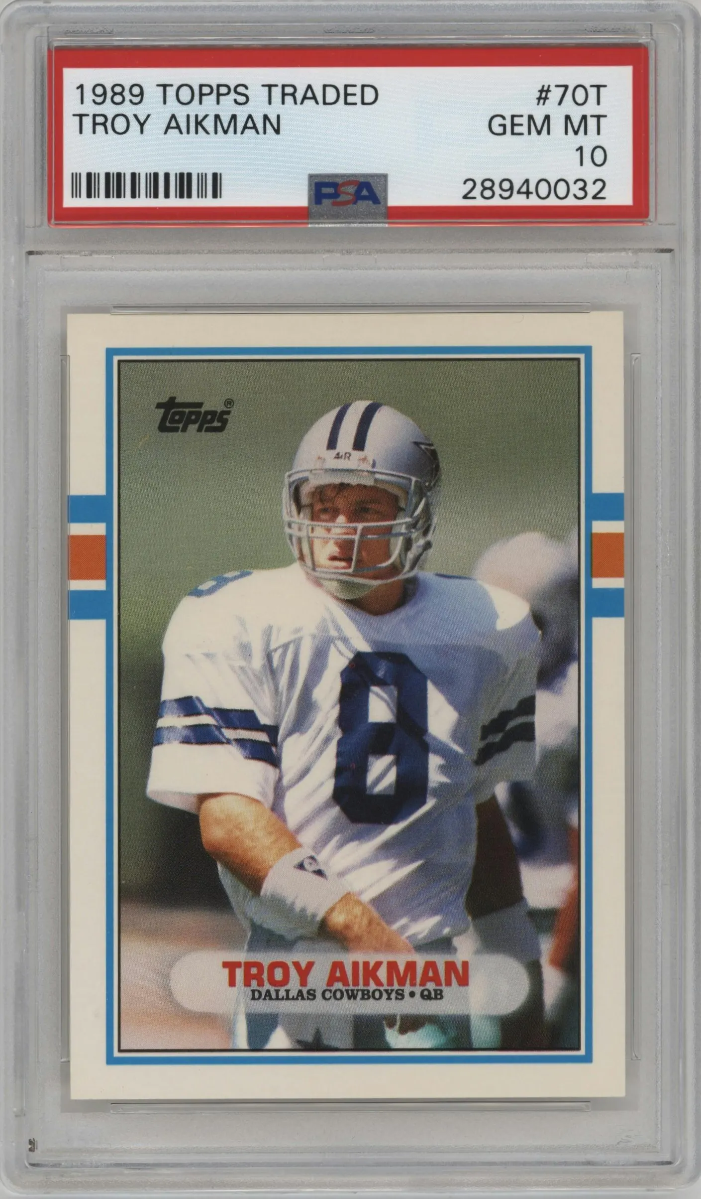 1989 Topps Traded Troy Aikman #70T PSA 10