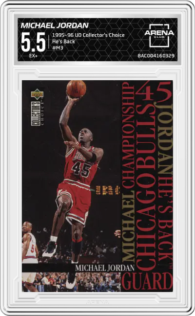 1995 Upper Deck Collector's Choice He's Back Michael Jordan #M3 ARENA CLUB 5.5