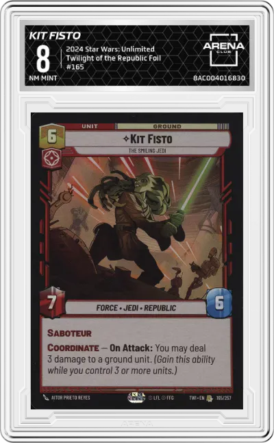 2024 Star Wars: Unlimited Twilight of the Republic Kit Fisto Foil #165 ARENA CLUB 8
