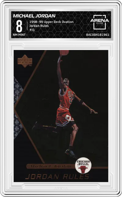 1998 Upper Deck Ovation Jordan Rules Michael Jordan #J1 ARENA CLUB 8