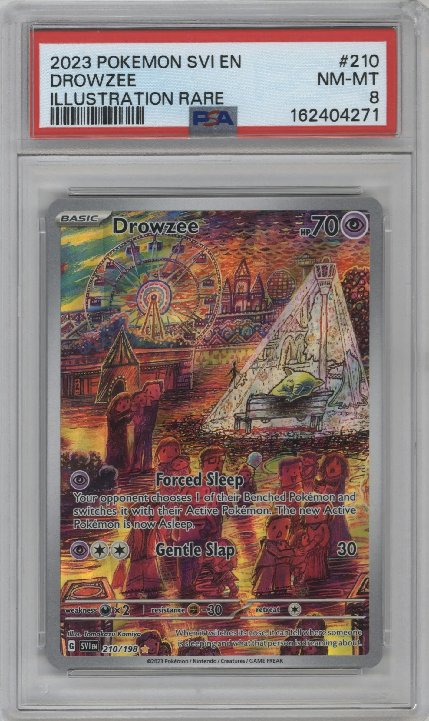 2023 Pokemon SV Drowzee #210 PSA 8