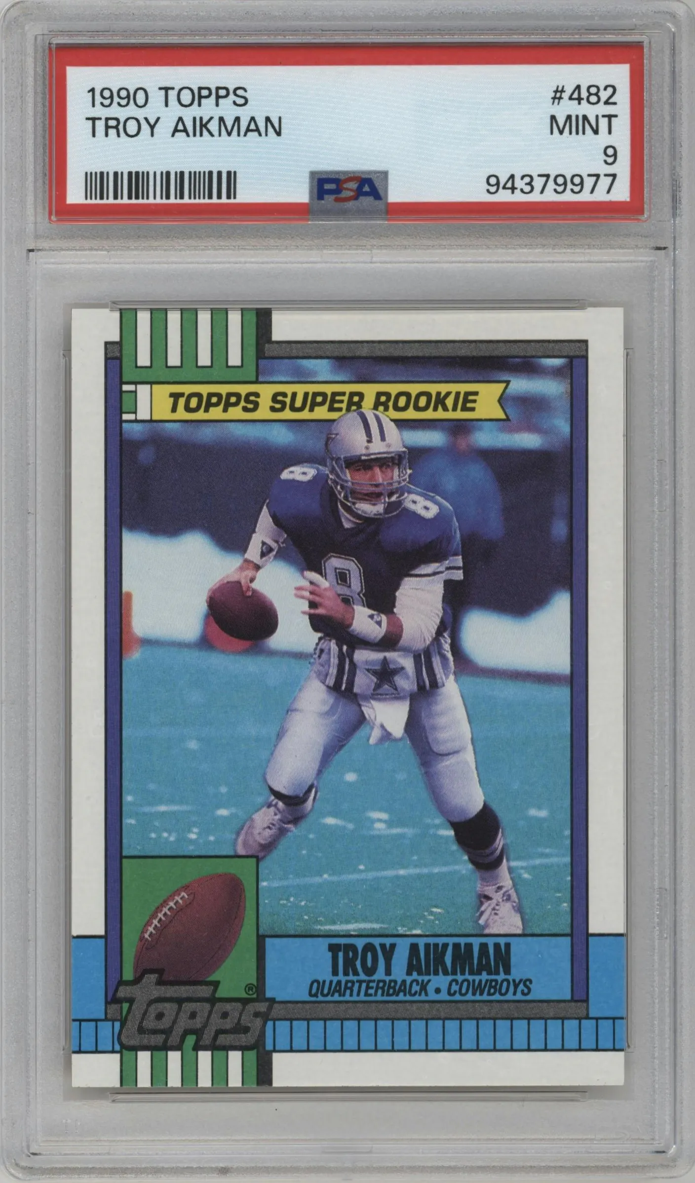 1990 Topps Troy Aikman #482 PSA 9