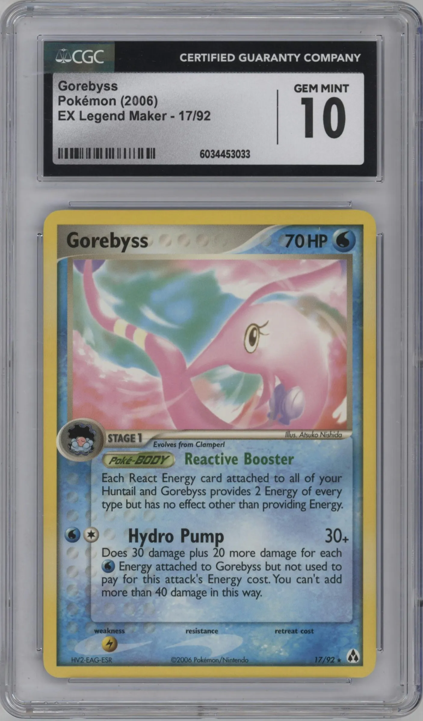 2006 Pokemon EX Legend Maker Gorebyss #17 CGC 10