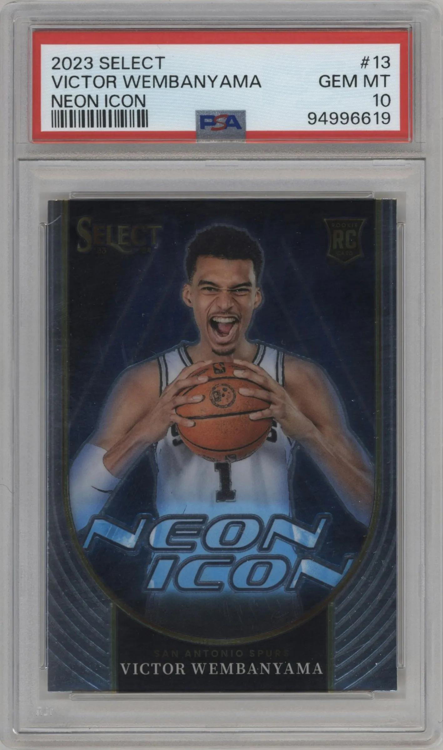 2023 Panini Select Neon Icon Victor Wembanyama #13 PSA 10