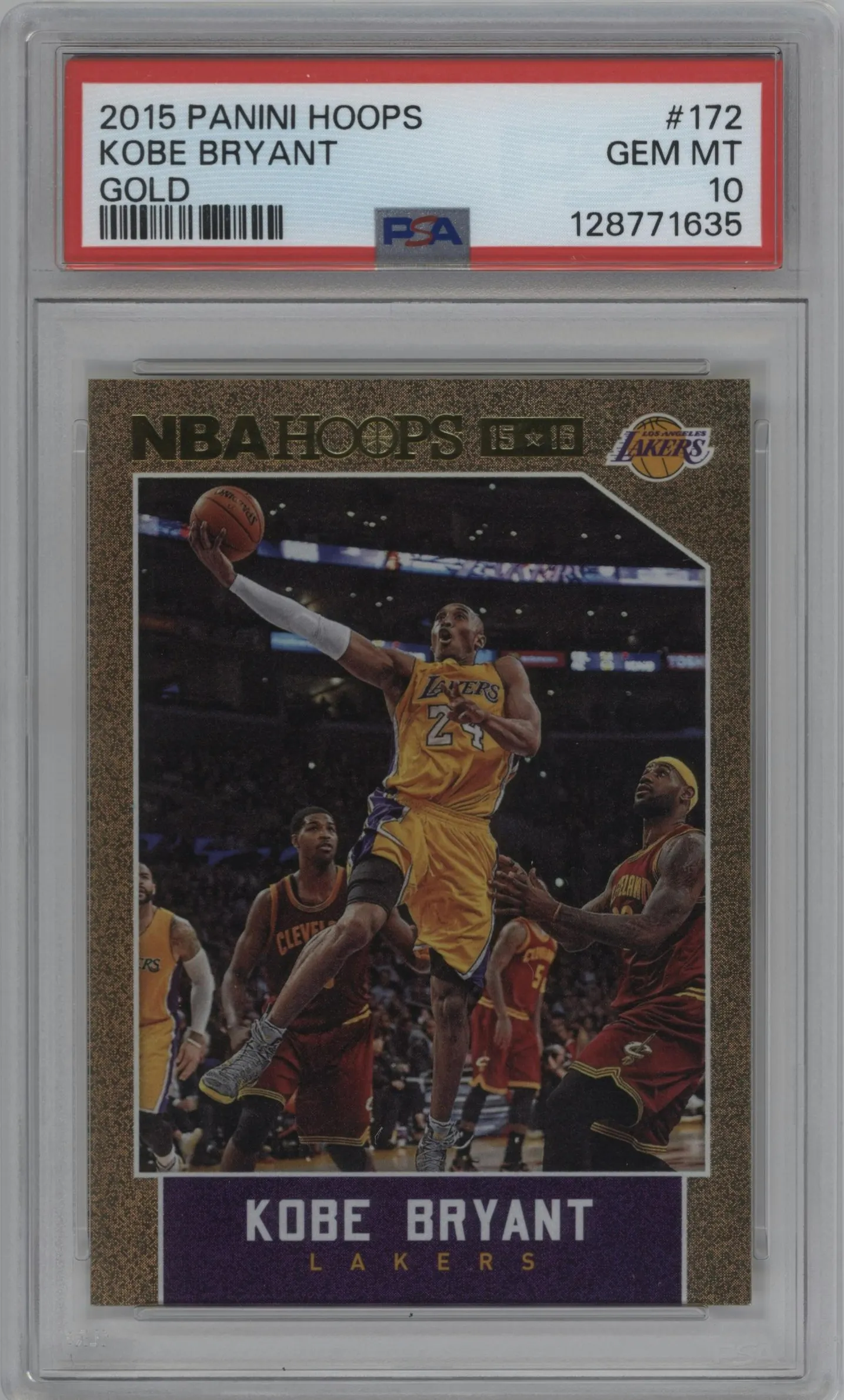 2015 Panini NBA Hoops Kobe Bryant Gold #172 PSA 10