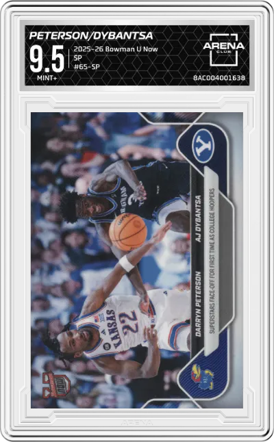2025 Bowman U Now SP Darryn Peterson/AJ Dybantsa ARENA CLUB 9.5
