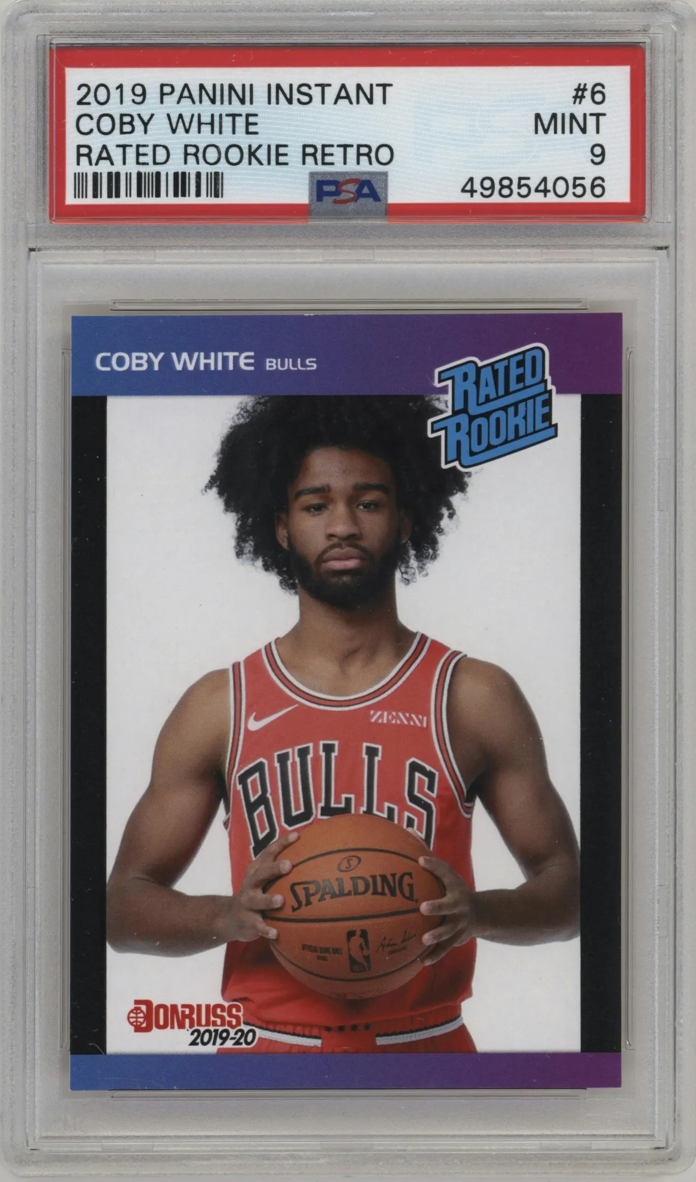 2019 Panini Instant Rated Rookie Retro Coby White #6 PSA 9