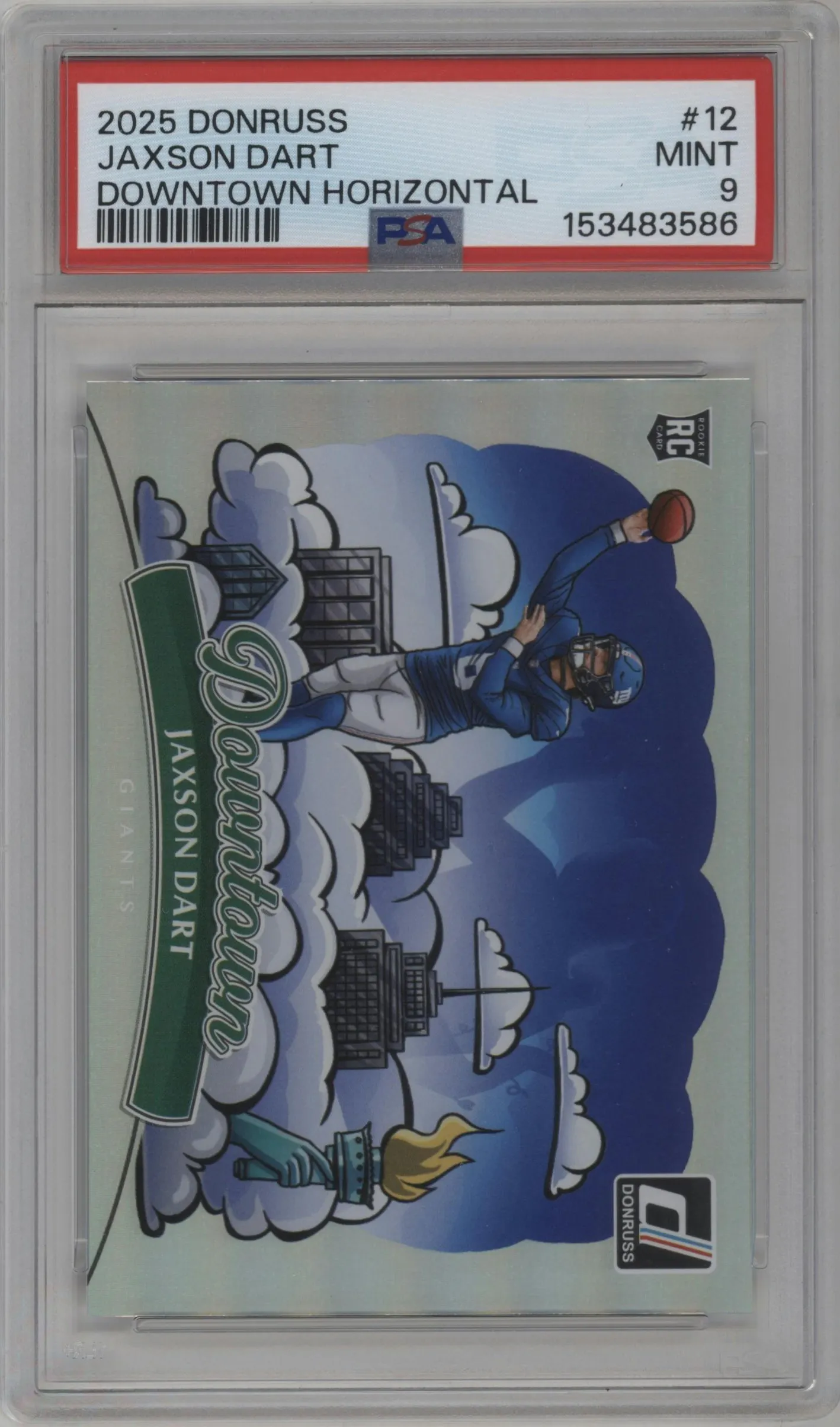 2025 Panini Donruss Downtown Horizontal Jaxson Dart #12 PSA 9