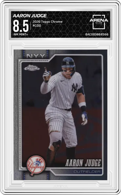 2026 Topps Chrome Aaron Judge #100 ARENA CLUB 8.5