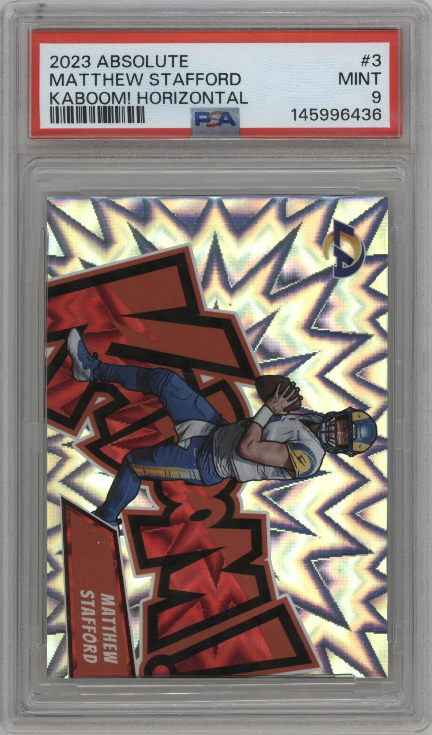 2023 Panini Absolute Kaboom! Horizontal Matthew Stafford #3 PSA 9