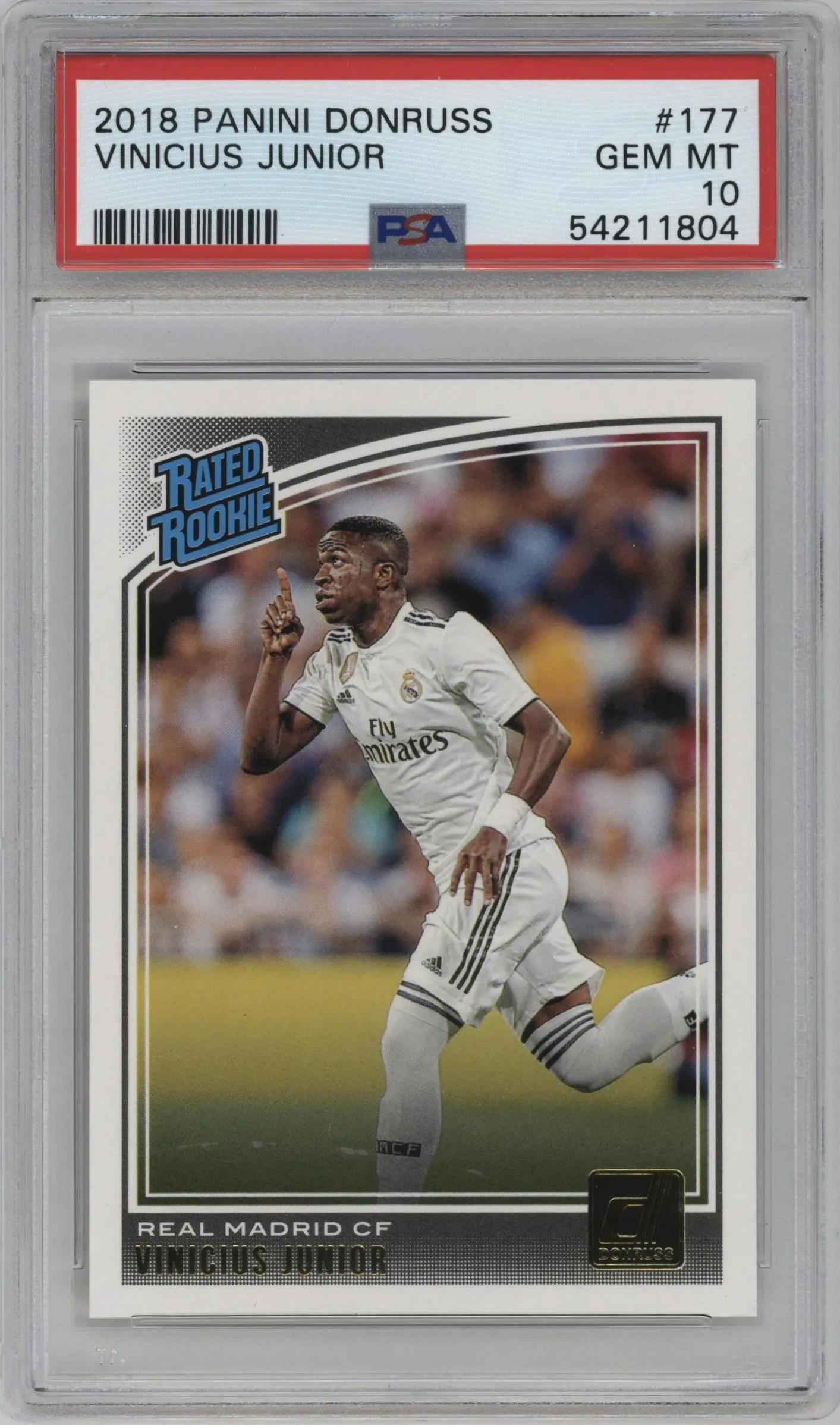 2018 Panini Donruss Rated Rookie Vinicius Junior #177 PSA 10