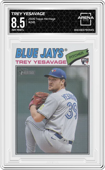 2026 Topps Heritage Trey Yesavage ARENA CLUB 8.5