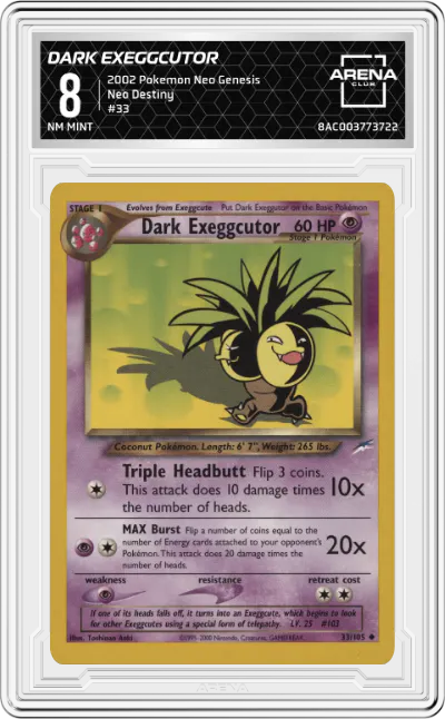 2002 Pokemon Neo Genesis Neo Destiny Dark Exeggcutor ARENA CLUB 8