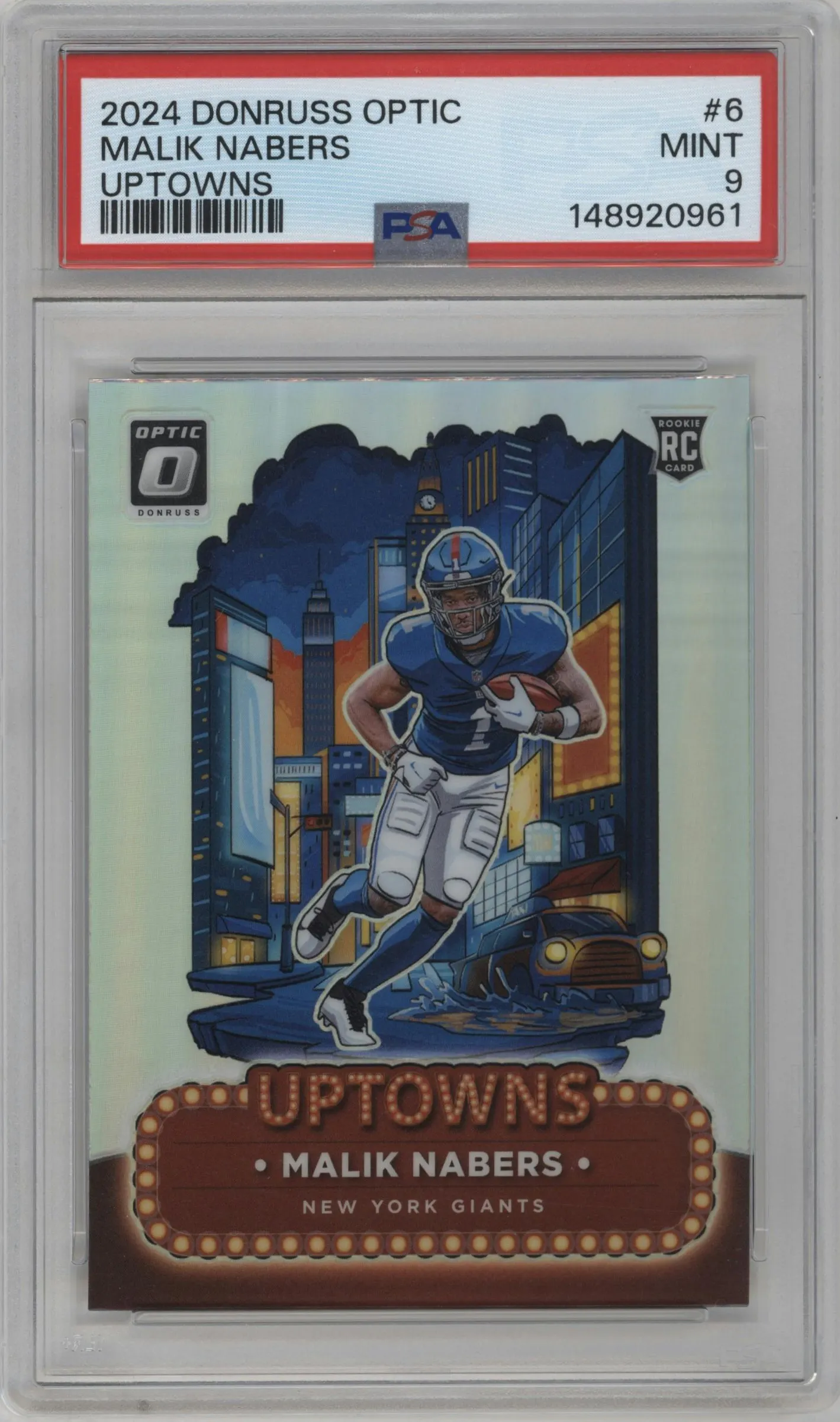 2024 Donruss Optic Uptowns Malik Nabers #6 PSA 9