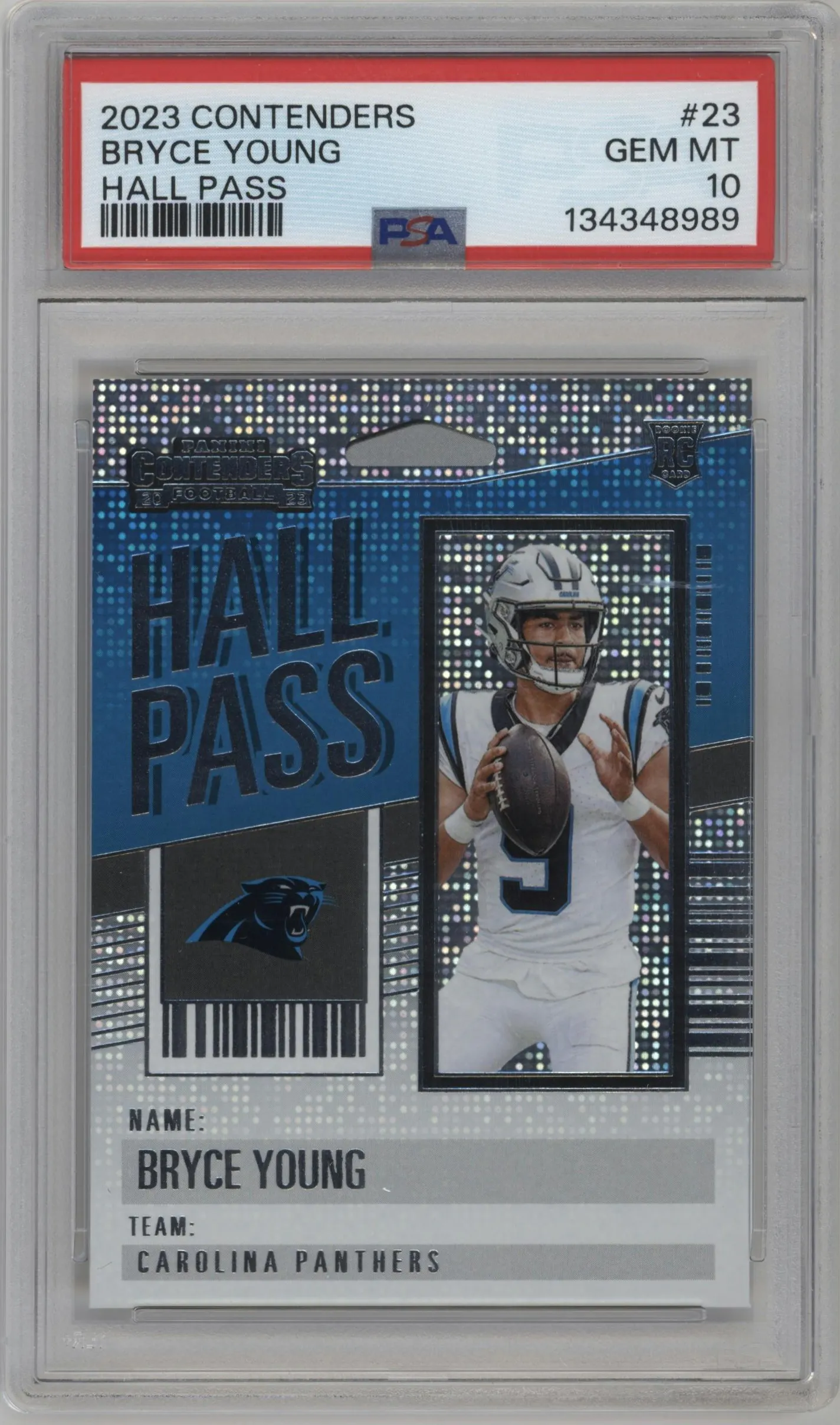 2023 Panini Contenders Hall Pass Bryce Young #23 PSA 10