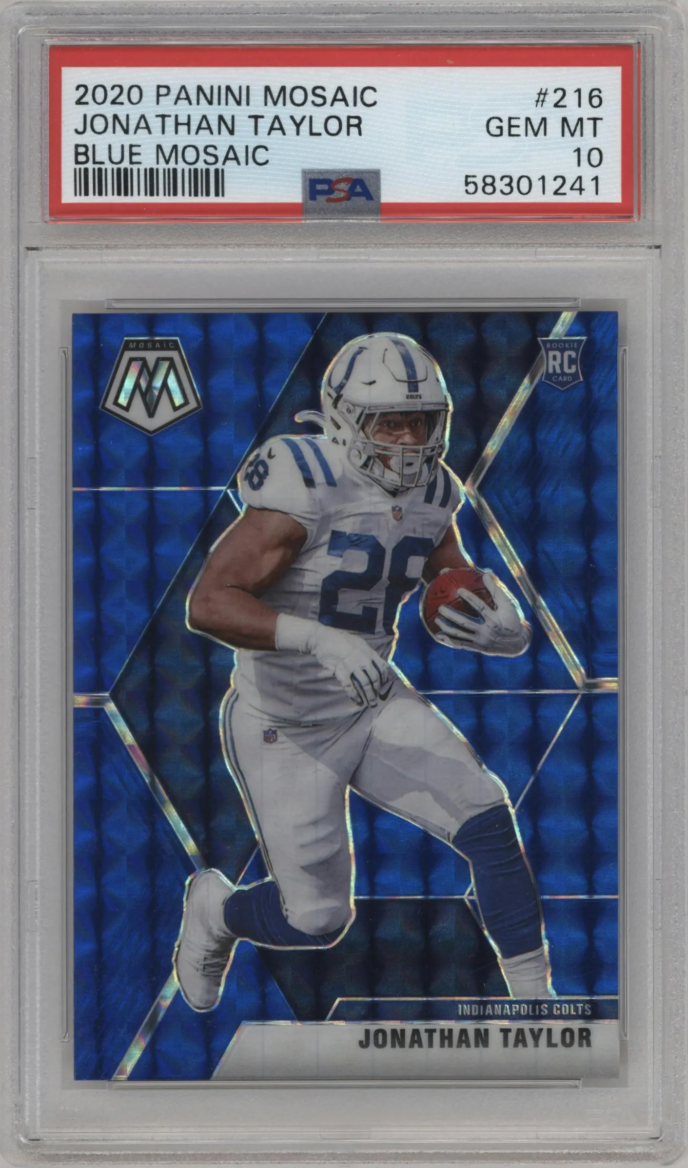 2020 Panini Mosaic Jonathan Taylor Blue Mosaic #216 PSA 10