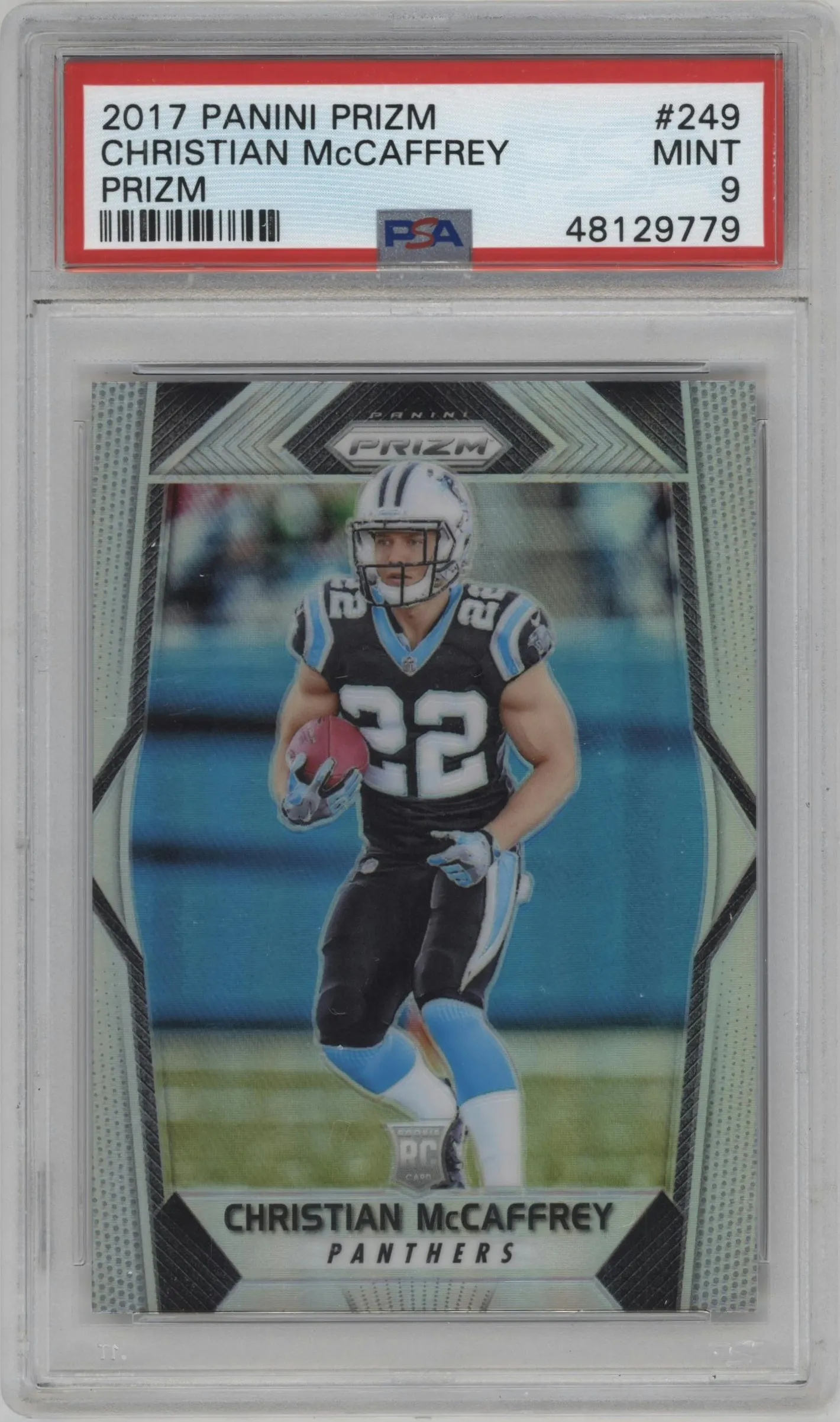 2017 Panini Prizm Christian McCaffrey Prizm #249 PSA 9