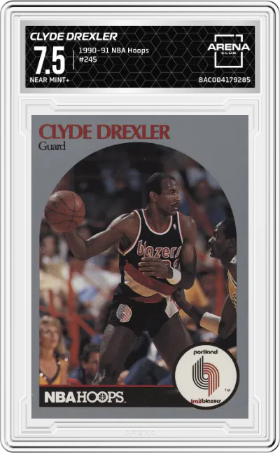1990 NBA Hoops Clyde Drexler #245 ARENA CLUB 7.5