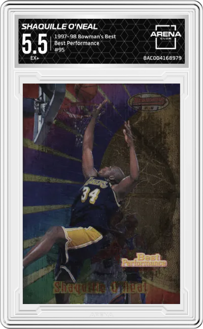 1997 Bowman's Best Shaquille O'Neal Best Performance #95 ARENA CLUB 5.5