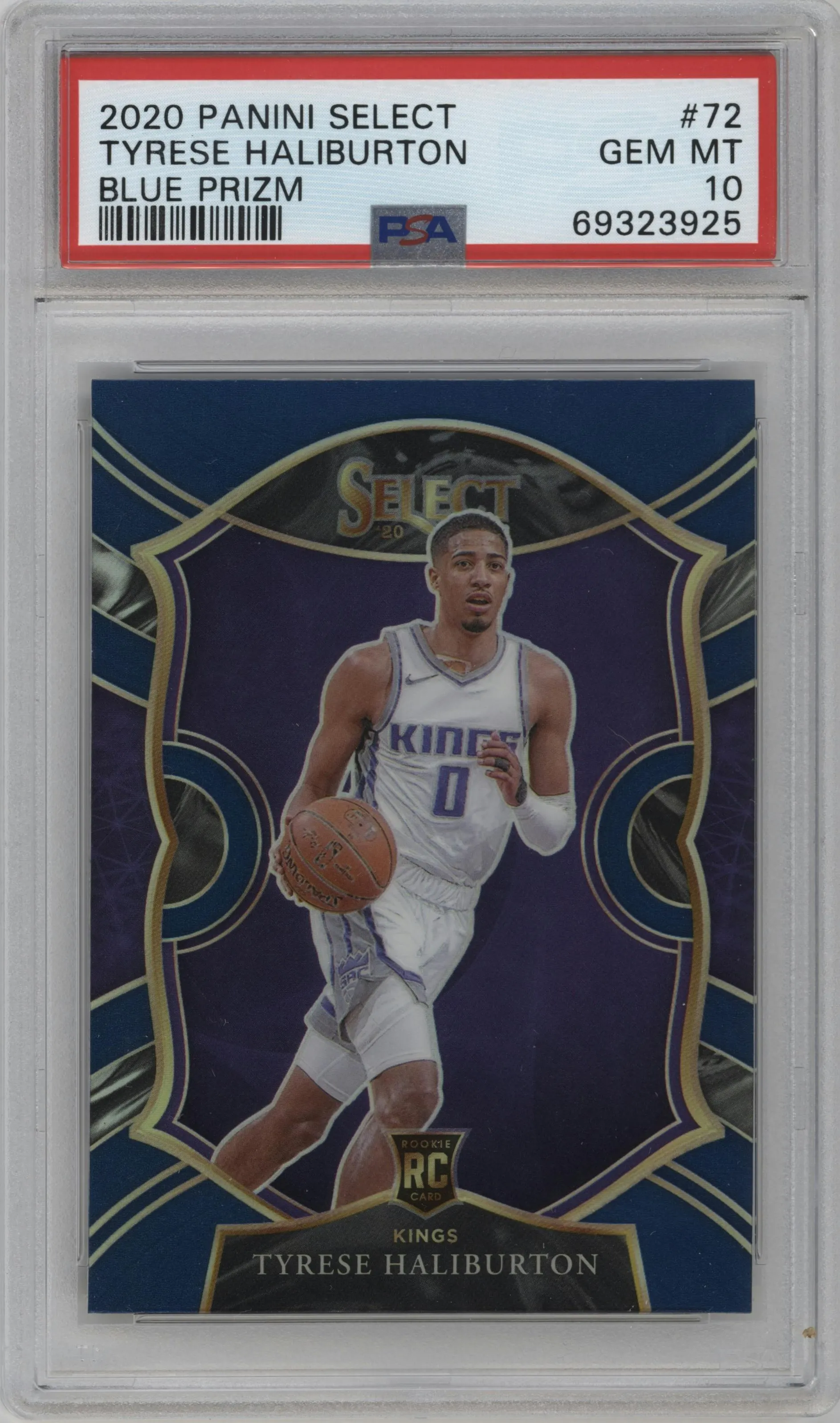 2020 Panini Select Tyrese Haliburton Blue Prizm #72 PSA 10