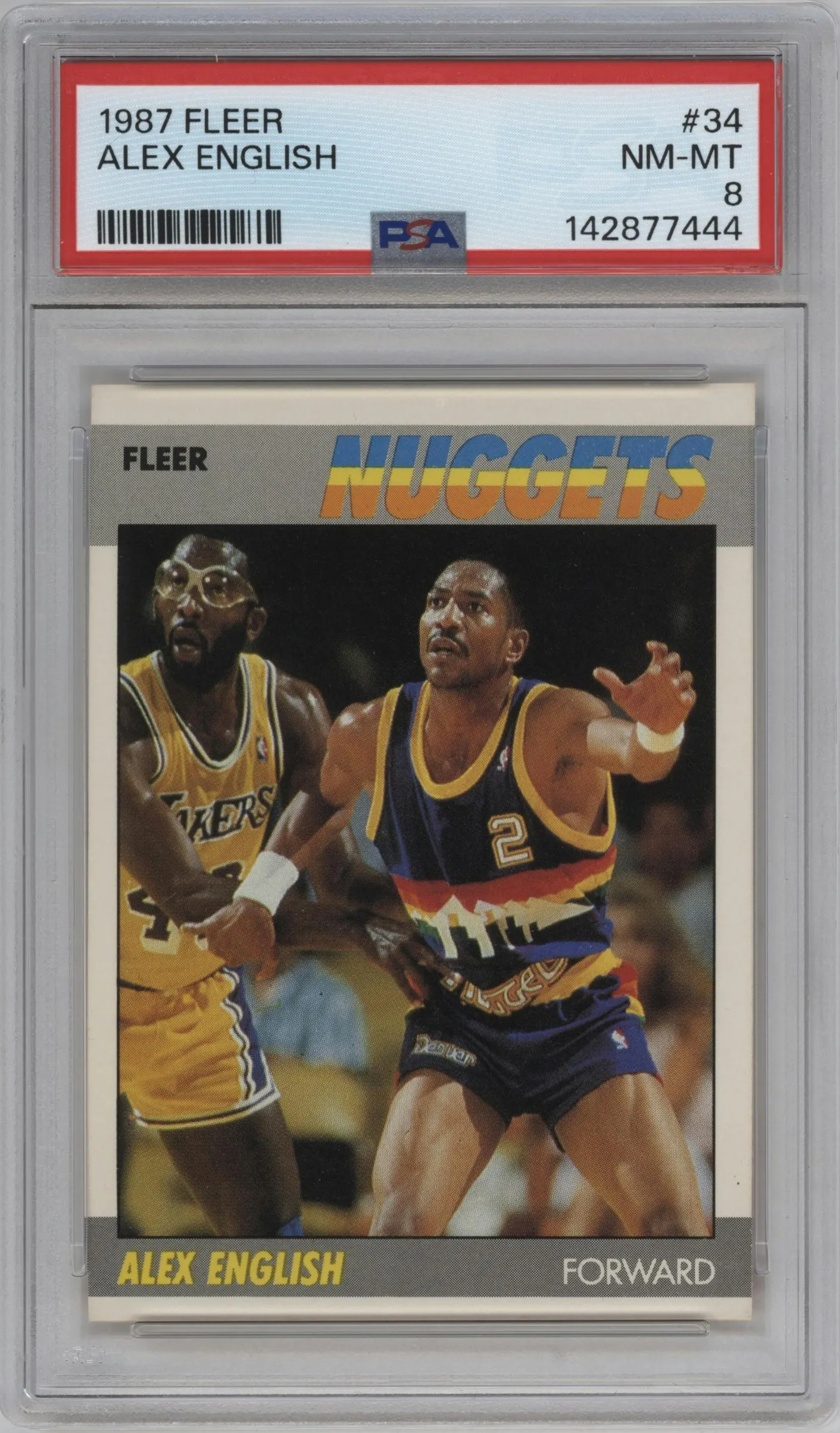 1987 Fleer Alex English #34 PSA 8