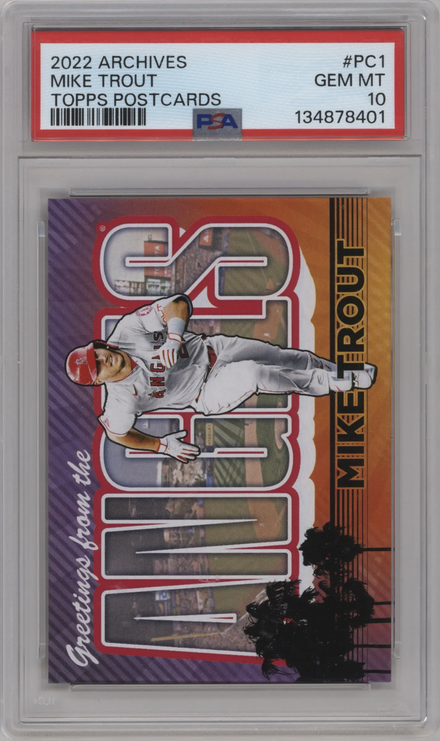 2022 Topps Archives Postcards Mike Trout #PC-1 PSA 10