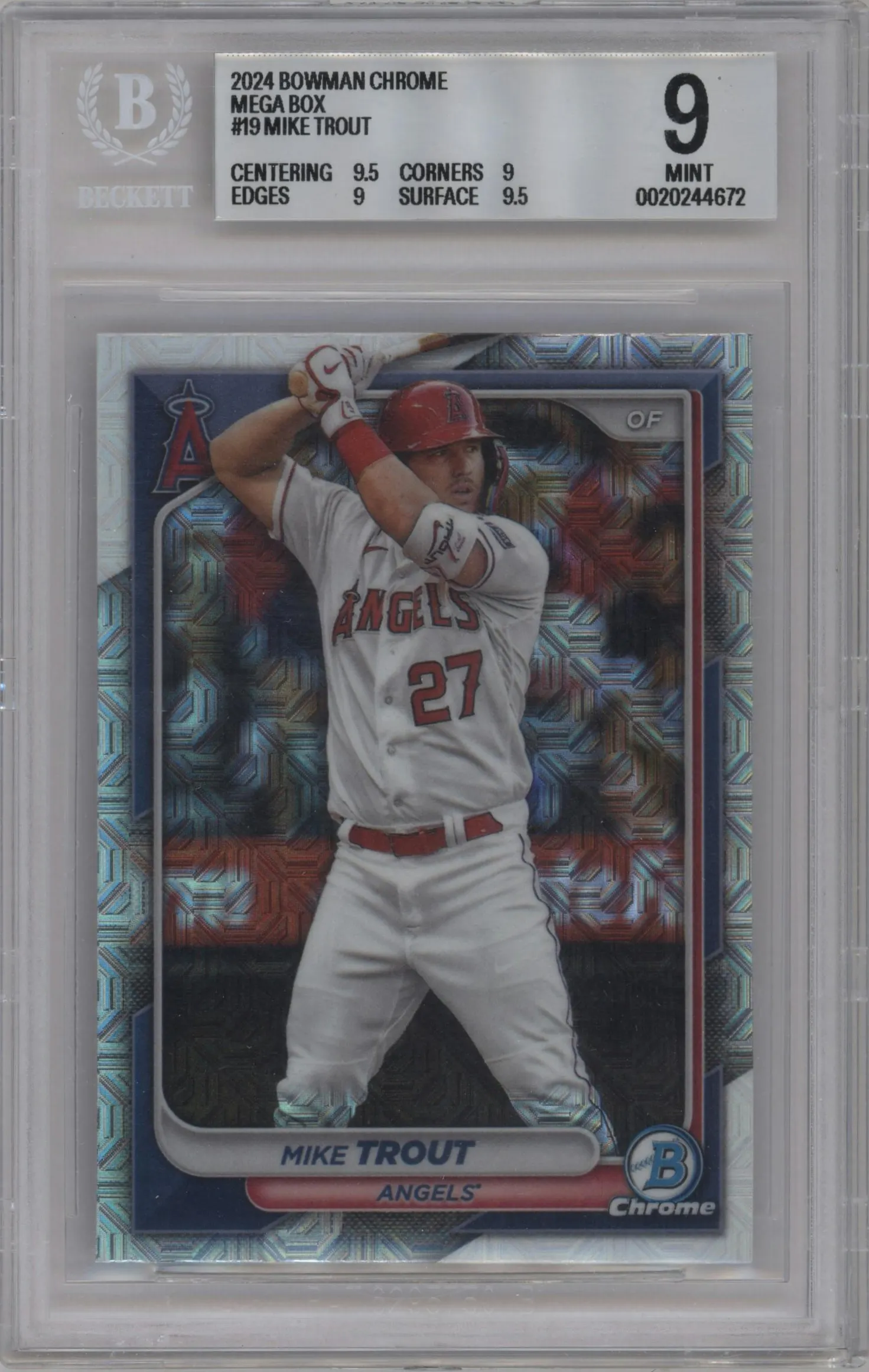 2024 Bowman Mega Box Mike Trout #19 BGS 9