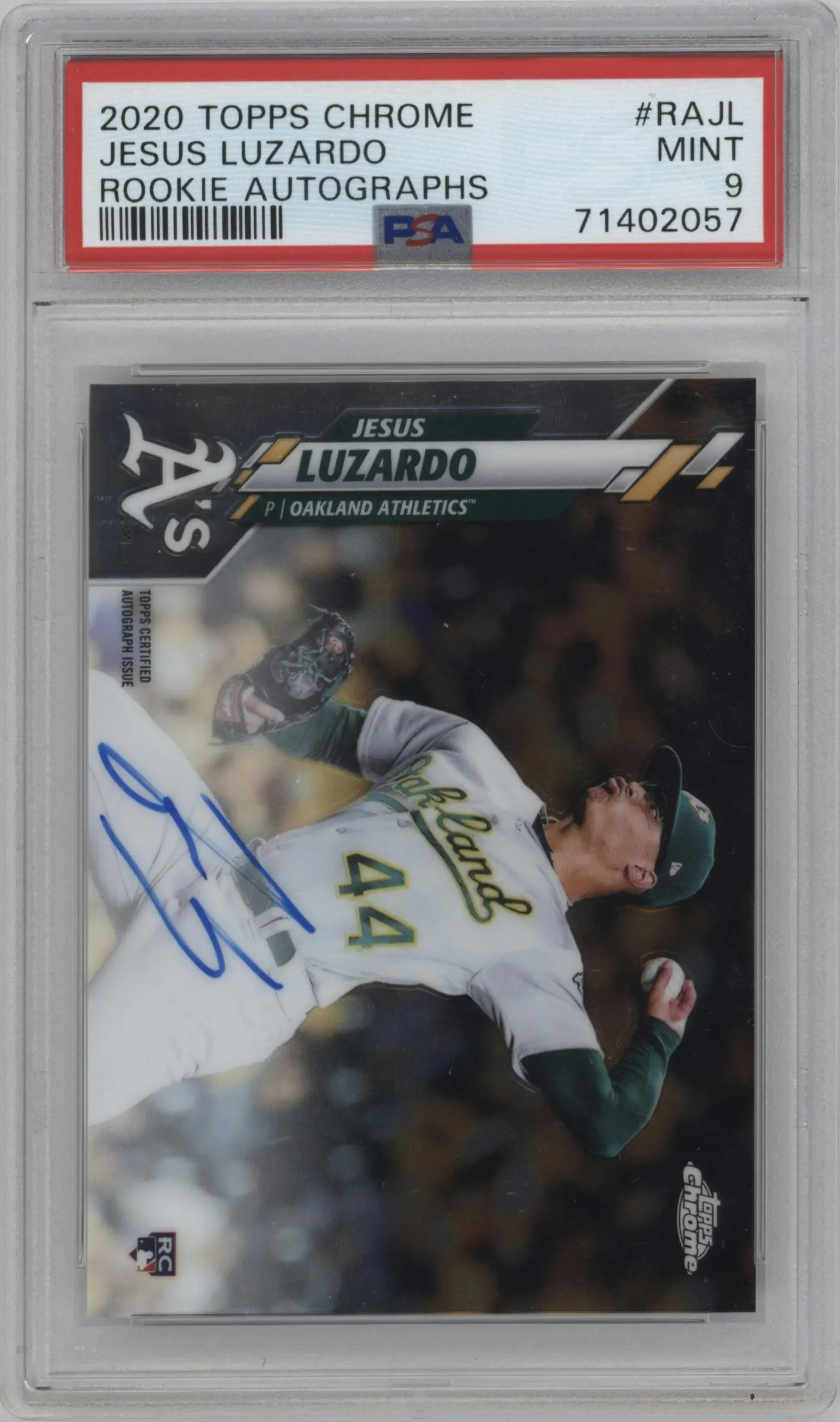 2020 Topps Chrome Rke.Auto Jesus Luzardo #RA-JL PSA 9