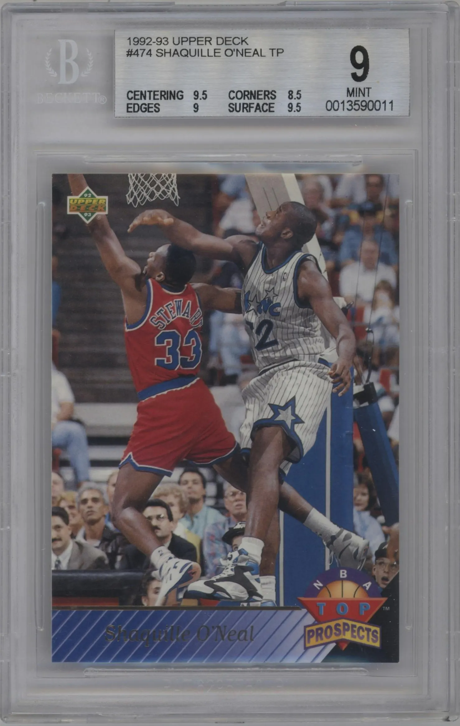 1992 Upper Deck Shaquille O'Neal BGS 9