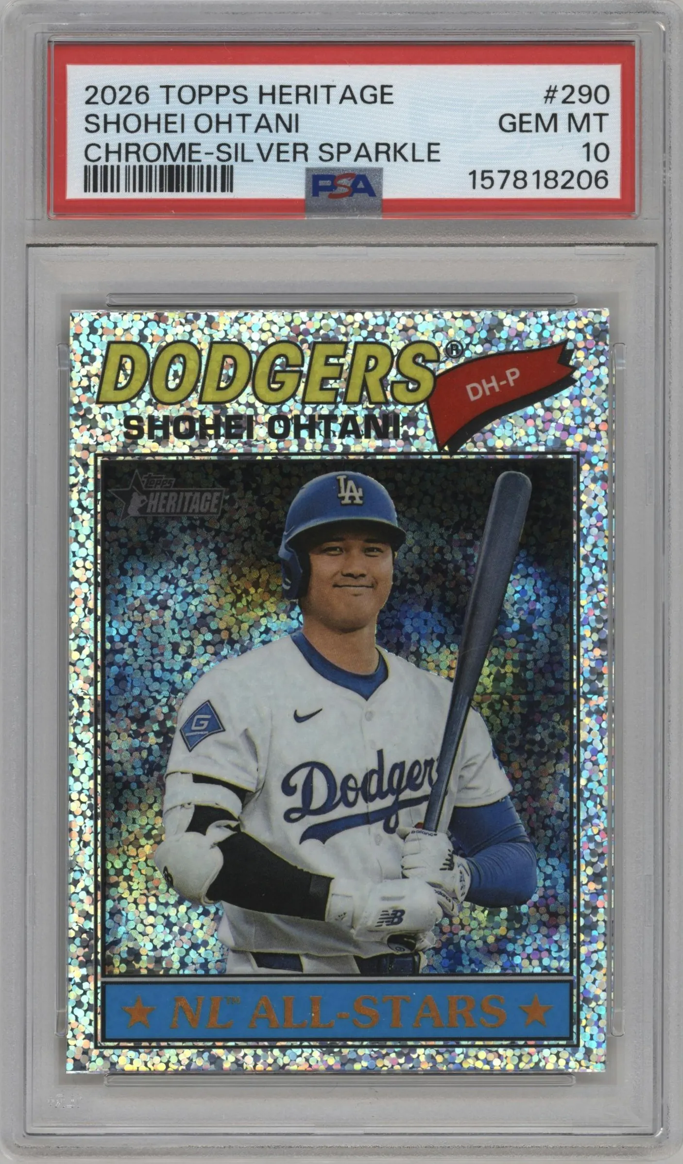 2026 Topps Heritage Chrome Shohei Ohtani Silver Sparkle Refractor #290 PSA 10