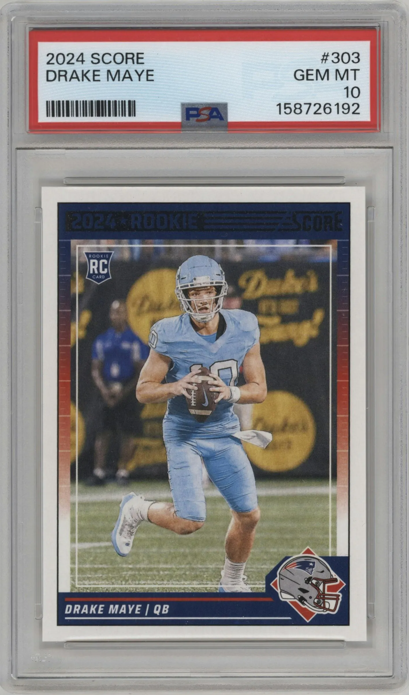 2024 Panini Score Drake Maye #303 PSA 10