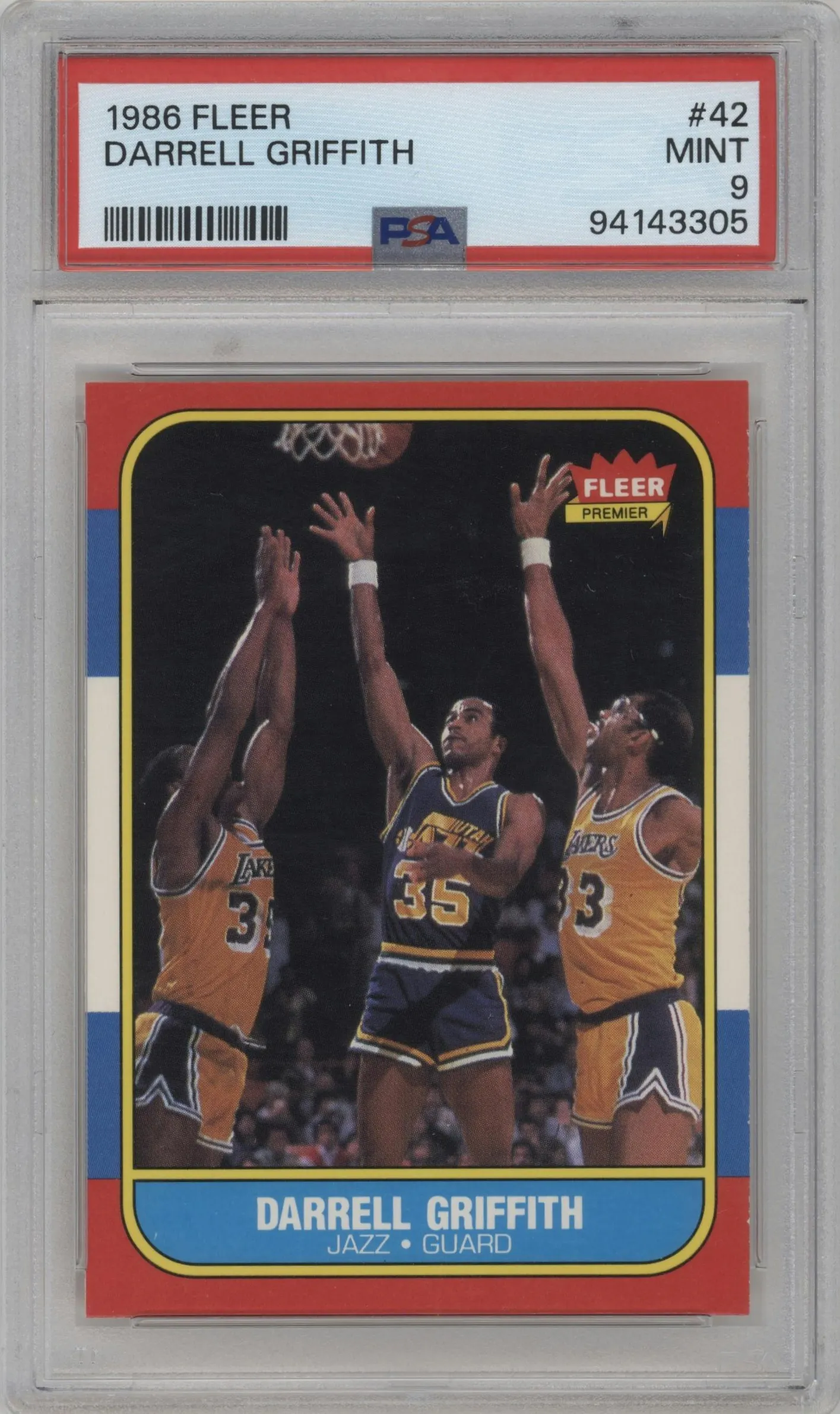 1986 Fleer Darrell Griffith #42 PSA 9