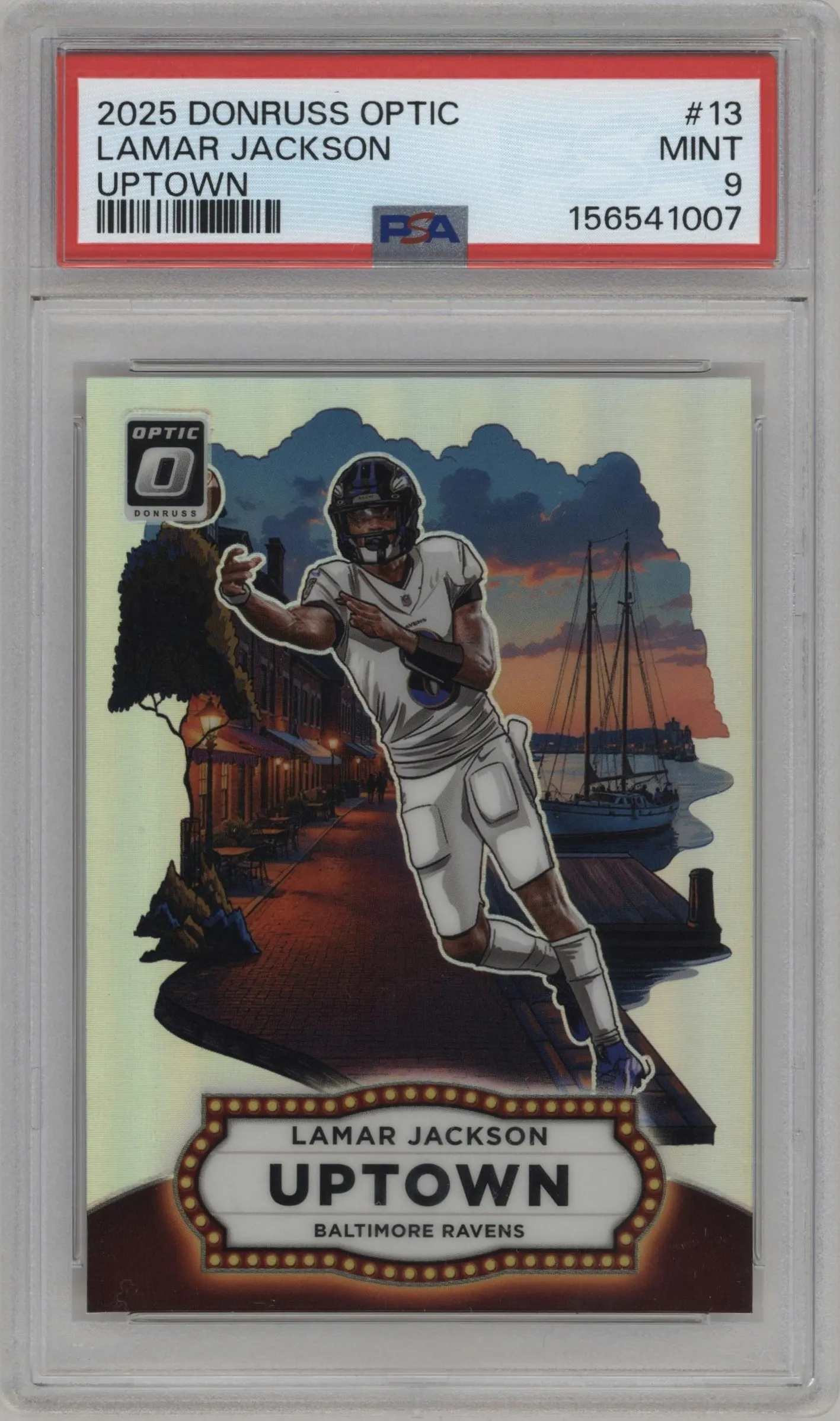 2025 Donruss Optic Uptown Lamar Jackson #13 PSA 9