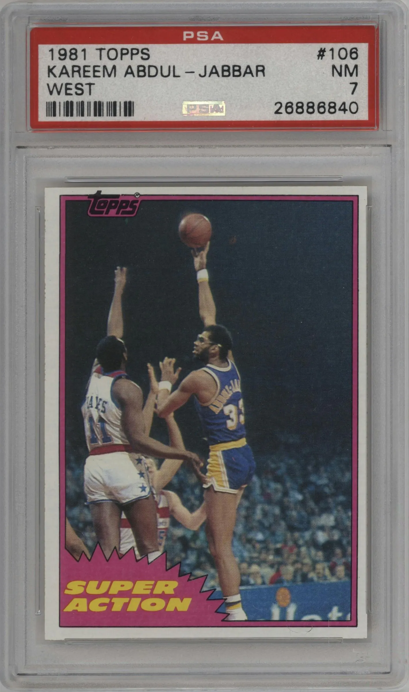 1981 Topps Kareem Abdul-Jabbar PSA 7
