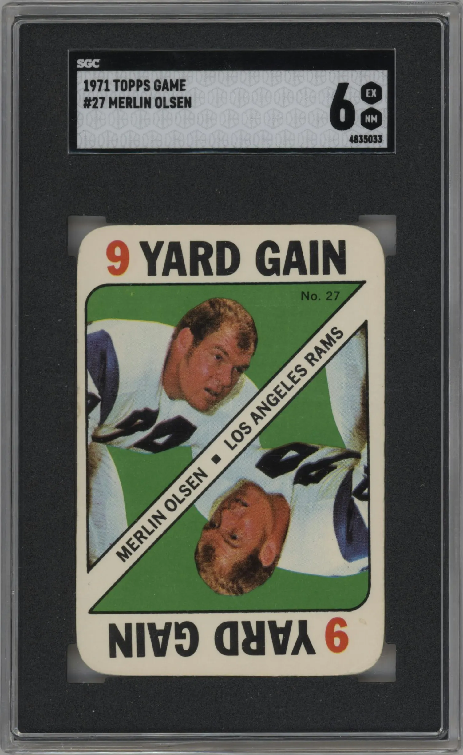 1971 Topps Game Insert Merlin Olsen #27 SGC 6