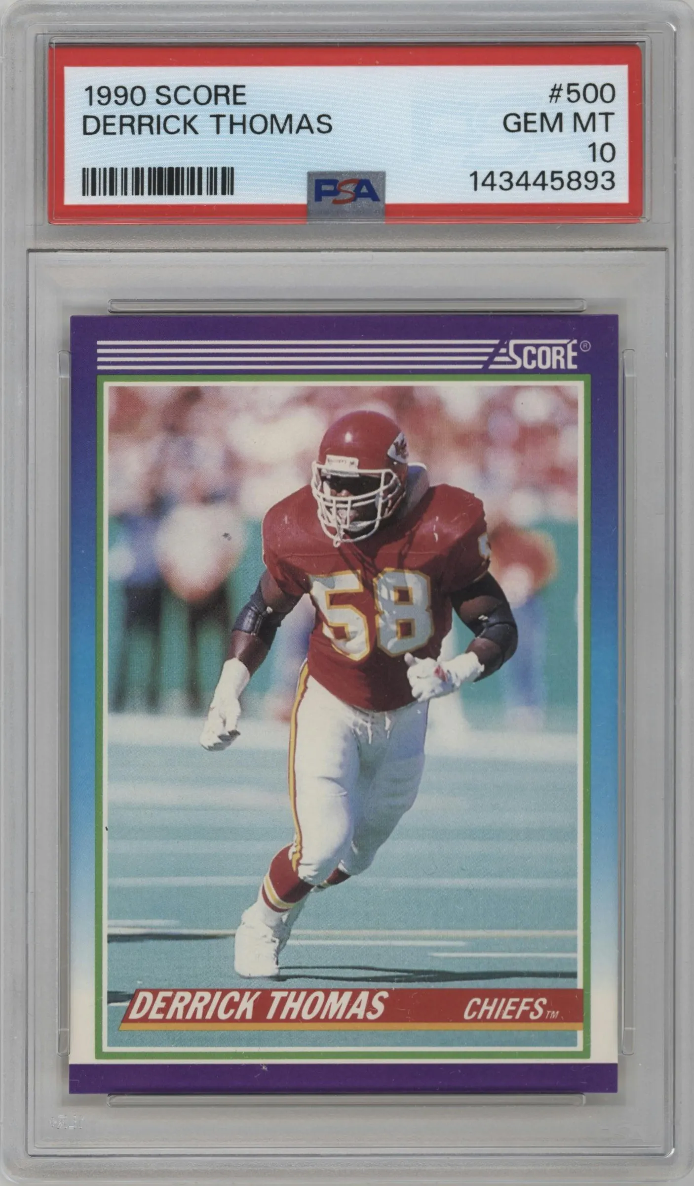1990 Score Derrick Thomas #500 PSA 10