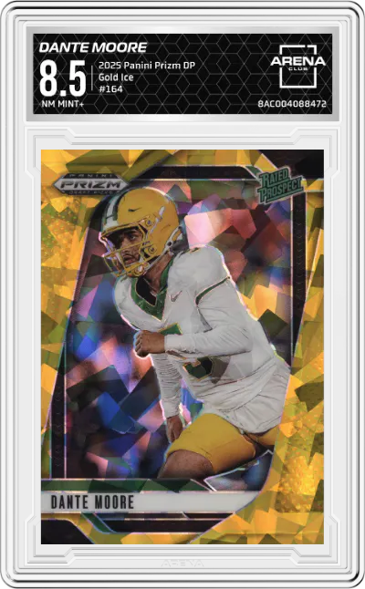 2025 Panini Prizm Draft Picks Dante Moore Gold Ice #164 ARENA CLUB 8.5