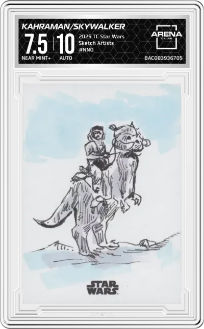 2025 Topps Chrome Star Wars Sketch Artists Basak Kahraman/Luke Skywalker #NNO ARENA CLUB 7.5