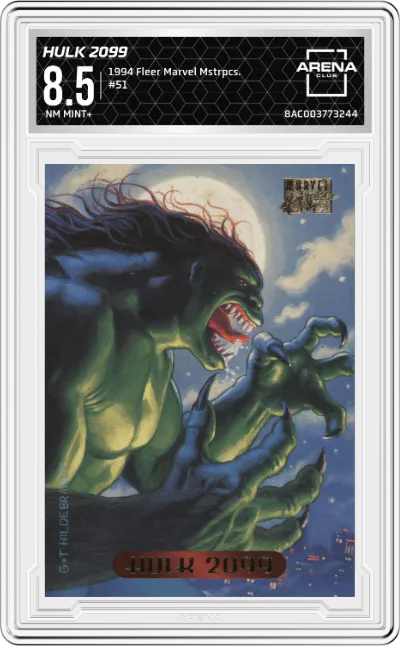 1994 Fleer Marvel Masterpieces Hulk 2099 #51 ARENA CLUB 8.5