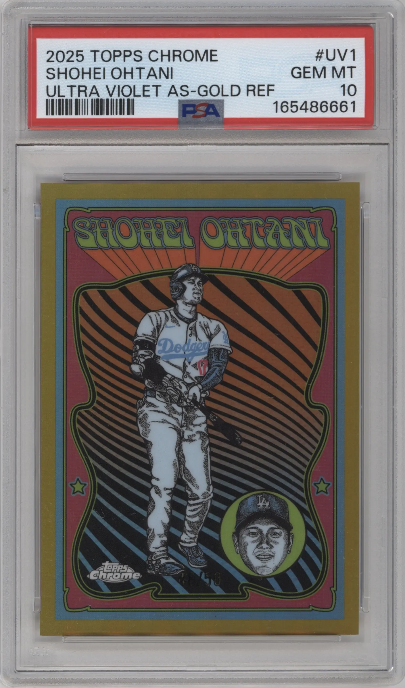 2025 Topps Chrome Ultra Violet All-Stars Shohei Ohtani Gold Refractor #UV-1 PSA 10